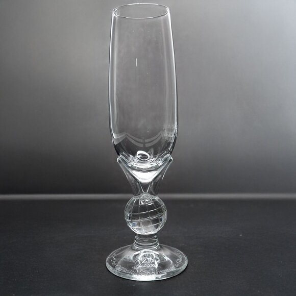 Vintage Nouvo Official Champagne Flute Glasses of The Third Millennium Y2k Globe - Picture 3 of 14